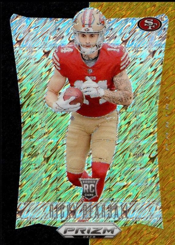 Ricky Pearsall 2024 Prizm Deca #254 FOTL Black Gold Shimmer /8 Rookie RAW