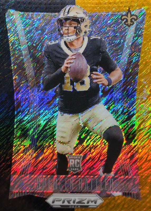 Spencer Rattler 2024 Prizm Deca #221 FOTL Black Gold Shimmer /8 Rookie RAW