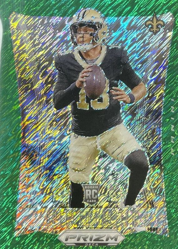 Spencer Rattler 2024 Prizm Deca #221 FOTL Green Shimmer /12 Rookie RAW