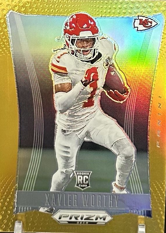 Xavier Worthy 2024 Prizm Deca #158 Gold /10 Rookie RAW