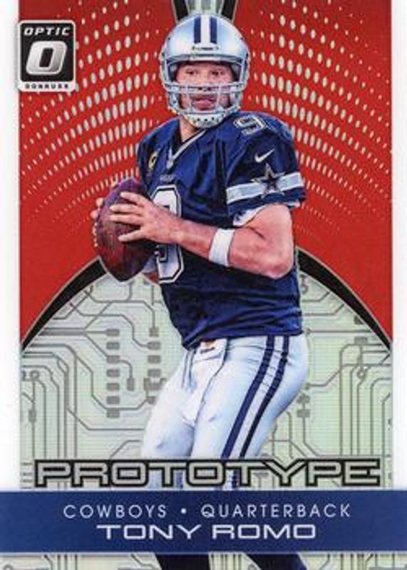 Tony Romo 2016 Optic #25 Prototypes - Red /99 RAW