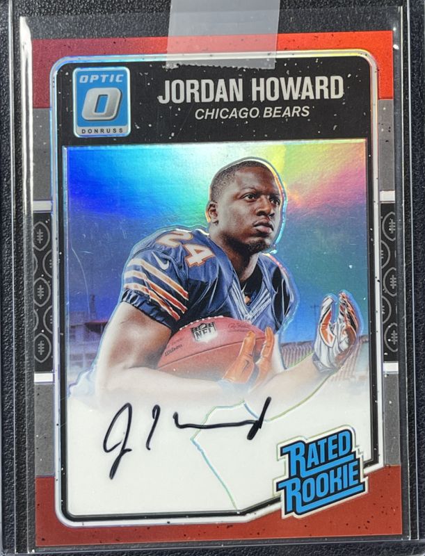Jordan Howard 2016 Optic #177 Rated Rookies Autographs - Red /50 RAW