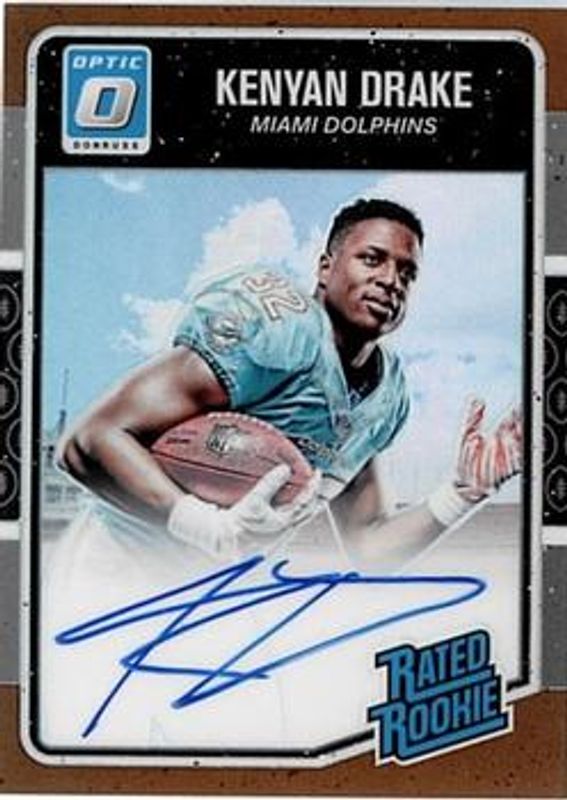 Kenyan Drake 2016 Optic #181 Rated Rookies Autographs - Bronze RAW