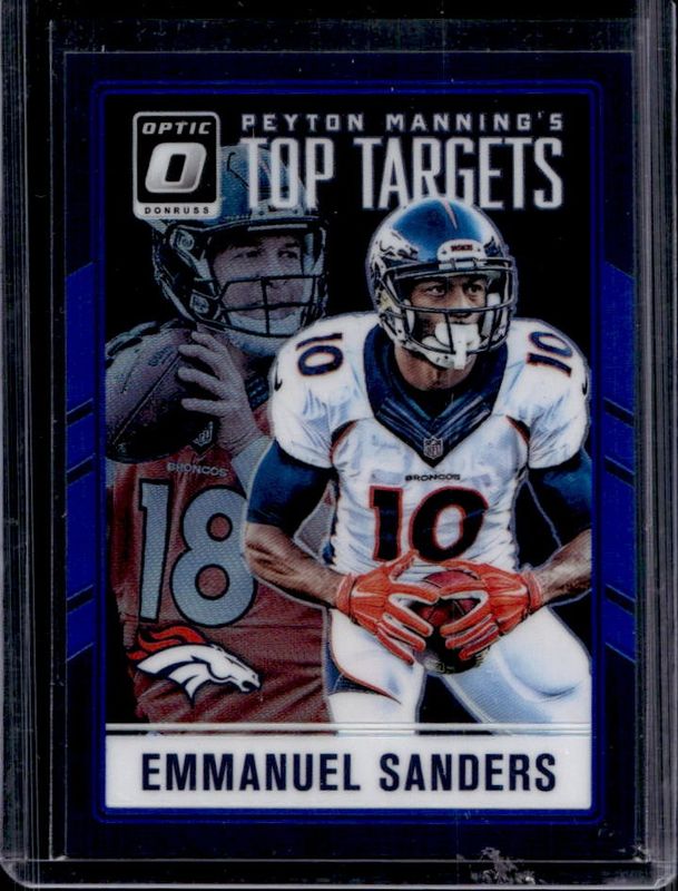 Emmanuel Sanders 2016 Optic #7 Peyton Manning Top Targets - Blue /149 RAW