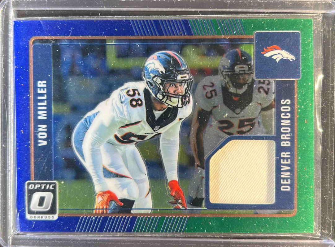 Von Miller 2016 Optic #20 Donruss Threads Blue & - Green RAW