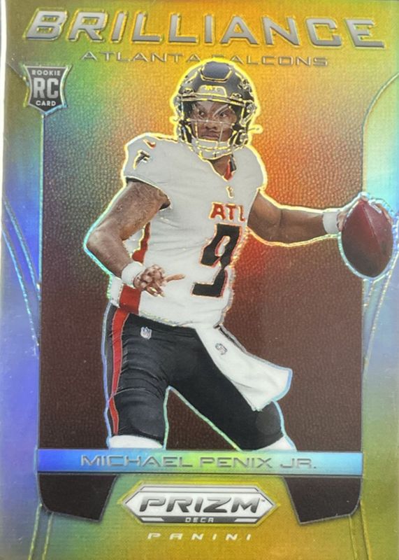 Michael Penix Jr. 2024 Prizm Deca #1 Brilliance - Gold /10 Rookie RAW