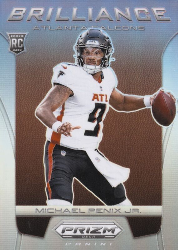 Michael Penix Jr. 2024 Prizm Deca #1 Brilliance - Silver Rookie RAW