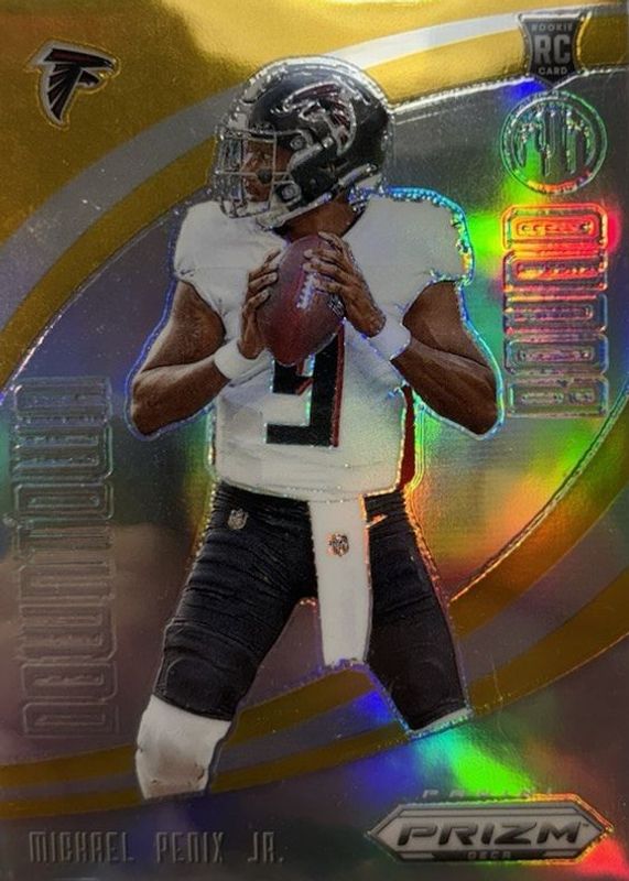 Michael Penix Jr. 2024 Prizm Deca #9 Downtown Bound - Gold /10 Rookie RAW