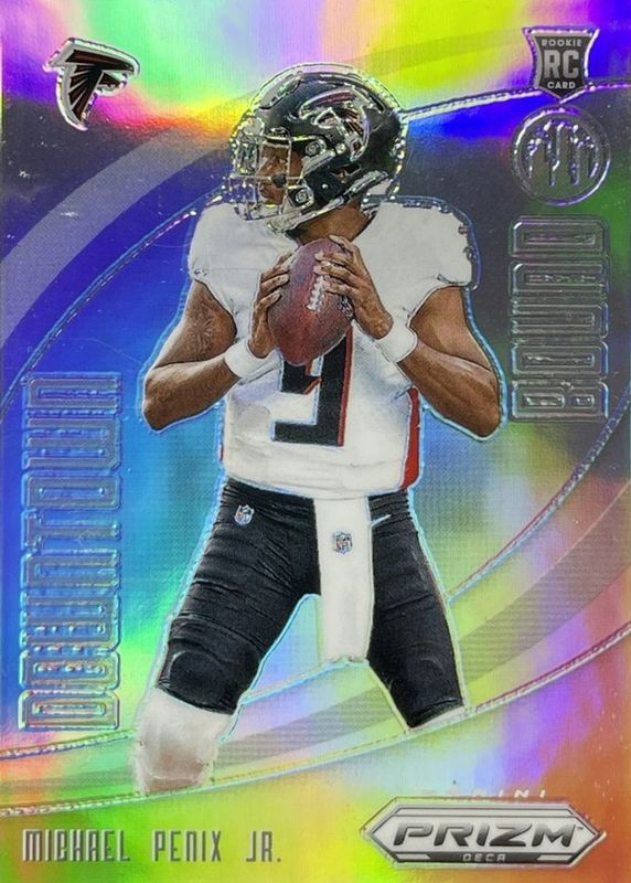 Michael Penix Jr. 2024 Prizm Deca #9 Downtown Bound - Silver Rookie RAW