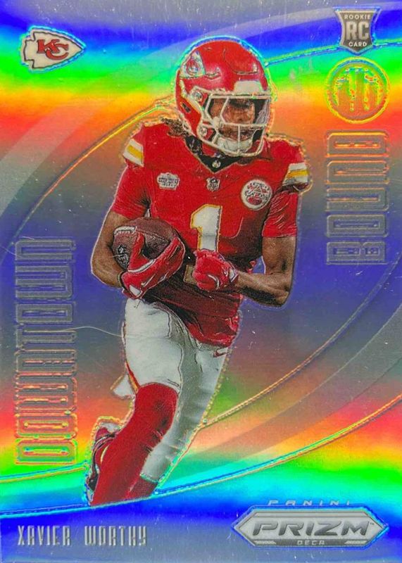 Xavier Worthy 2024 Prizm Deca #7 Downtown Bound - Silver Rookie RAW