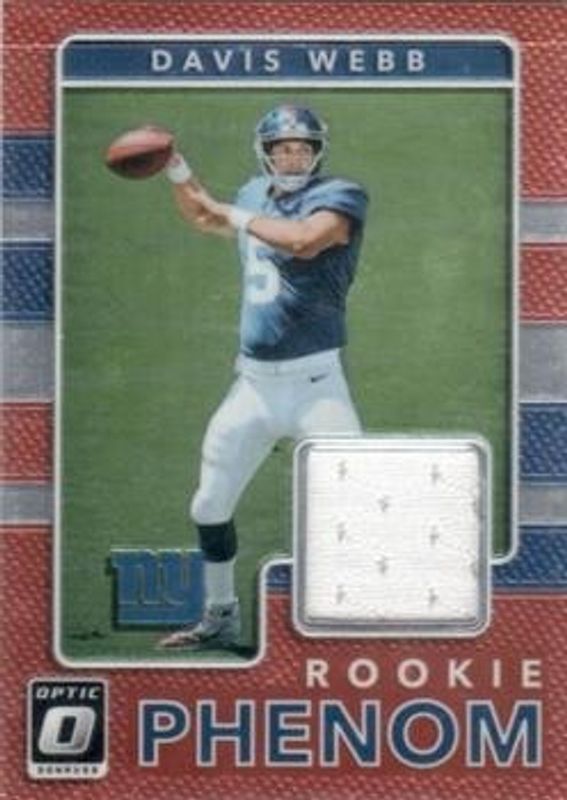 Davis Webb 2017 Optic #24 Rookie Phenom Jerseys RAW