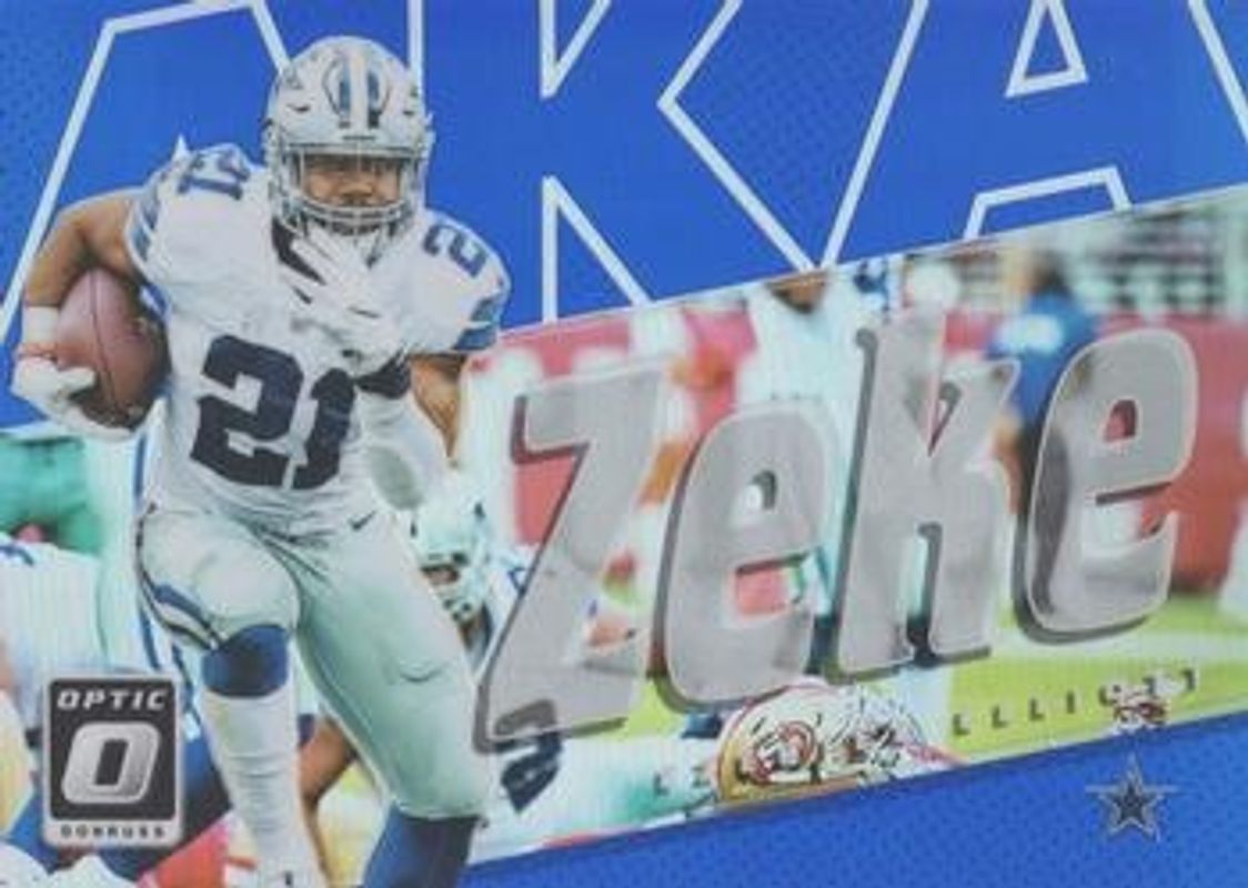 Ezekiel Elliott 2017 Optic #8 AKA - Blue /149 RAW