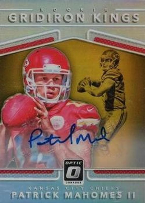 Patrick Mahomes II 2017 Optic #2 Rookie Gridiron Kings Auto /10 RAW