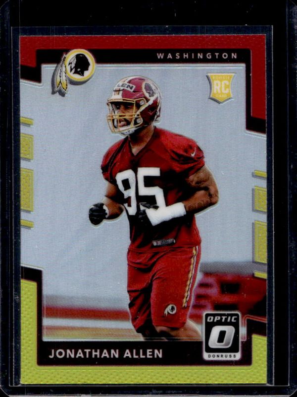 Jonathan Allen 2017 Optic #138 Red & Yellow Rookie RAW