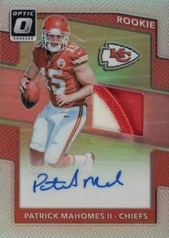 Patrick Mahomes II 2017 Optic #RPA-PM Rookie Patch Autographs /20 RAW