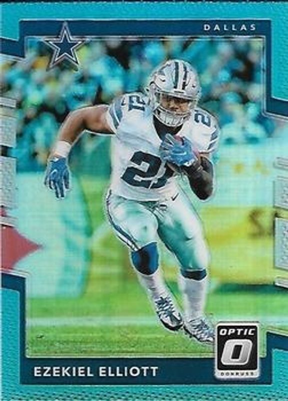 Ezekiel Elliott 2017 Optic #49 Aqua /299 RAW