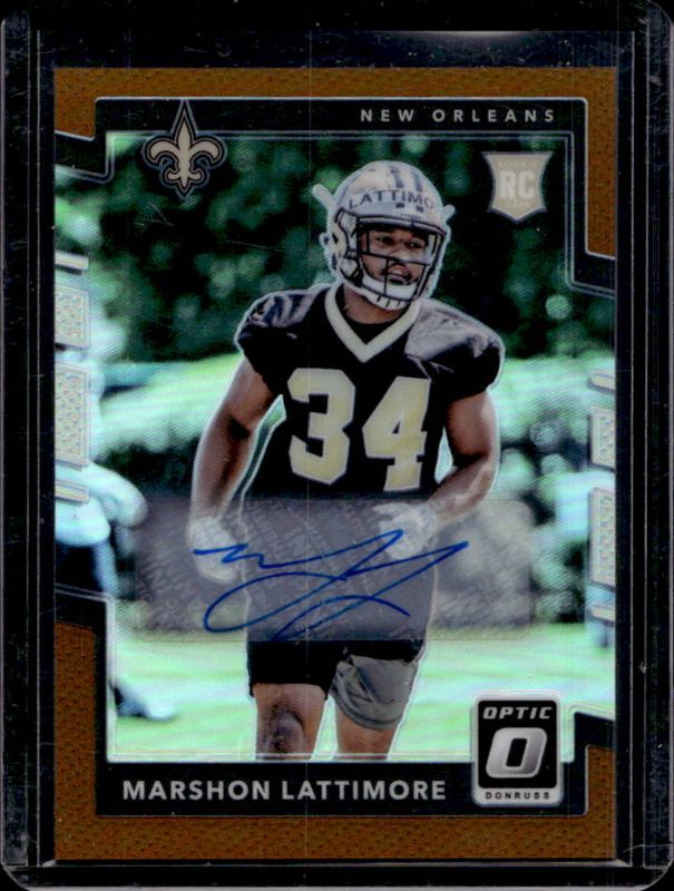 Marshon Lattimore 2017 Optic #136 Rookies Autographs - Bronze RAW