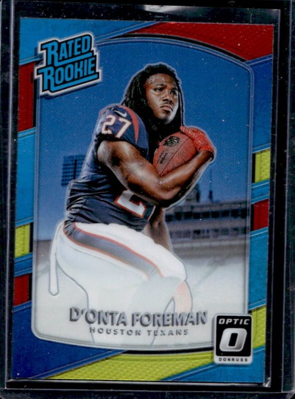 D'Onta Foreman 2017 Optic #190 Red & Yellow Rookie RAW