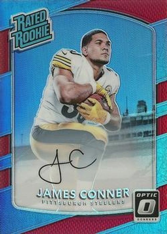 James Conner 2017 Optic #172 Rated Rookies Autographs - Red /50 RAW