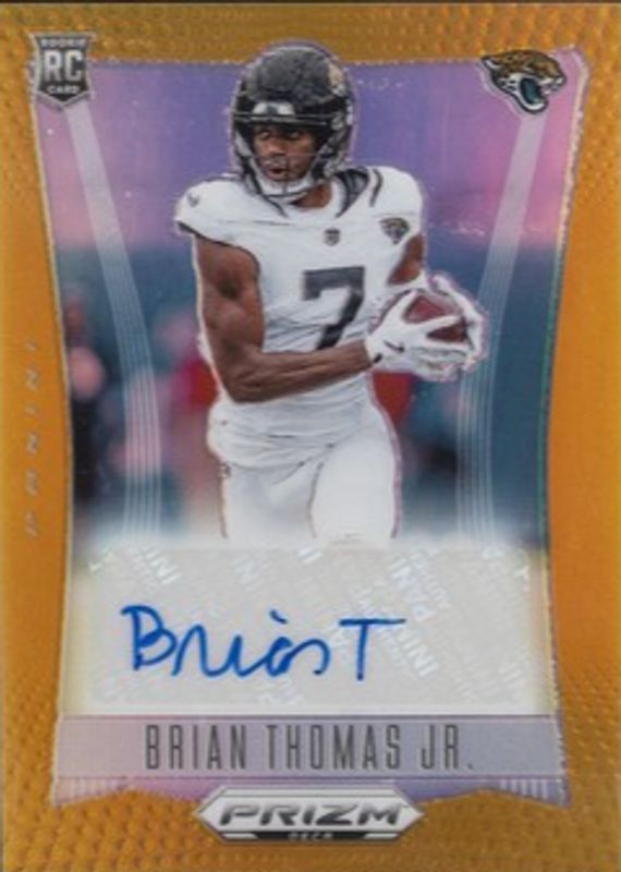 Brian Thomas Jr. 2024 Prizm Deca #S-BTJ Signatures - Gold /10 Rookie RAW