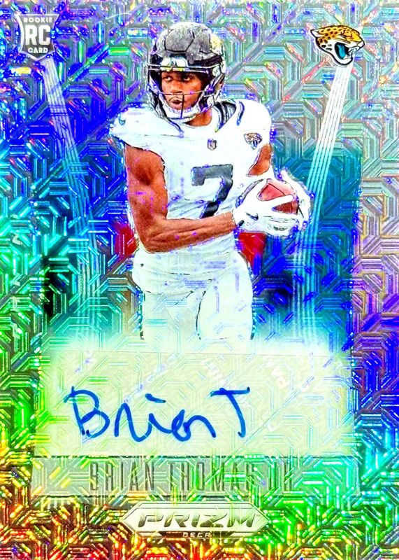 Brian Thomas Jr. 2024 Prizm Deca #S-BTJ Signatures - Mojo /25 Rookie RAW