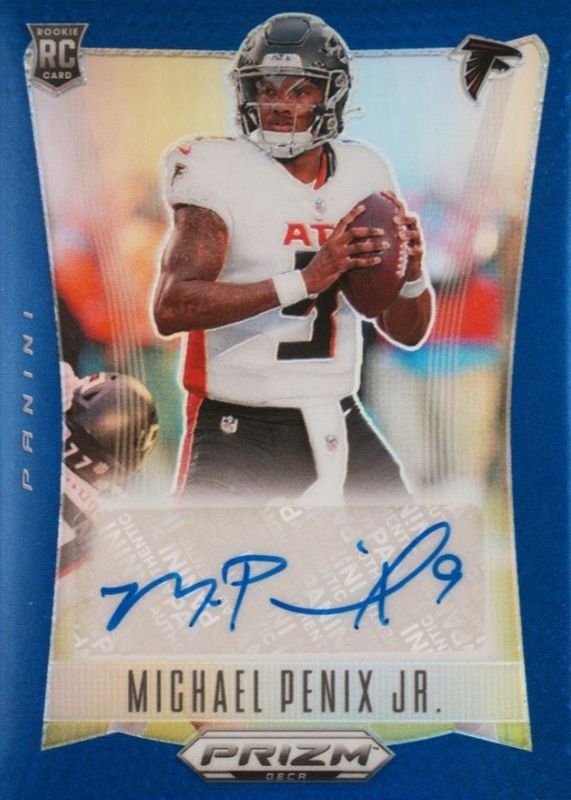 Michael Penix Jr. 2024 Prizm Deca #S-MPJ Signatures - Blue /49 Rookie RAW
