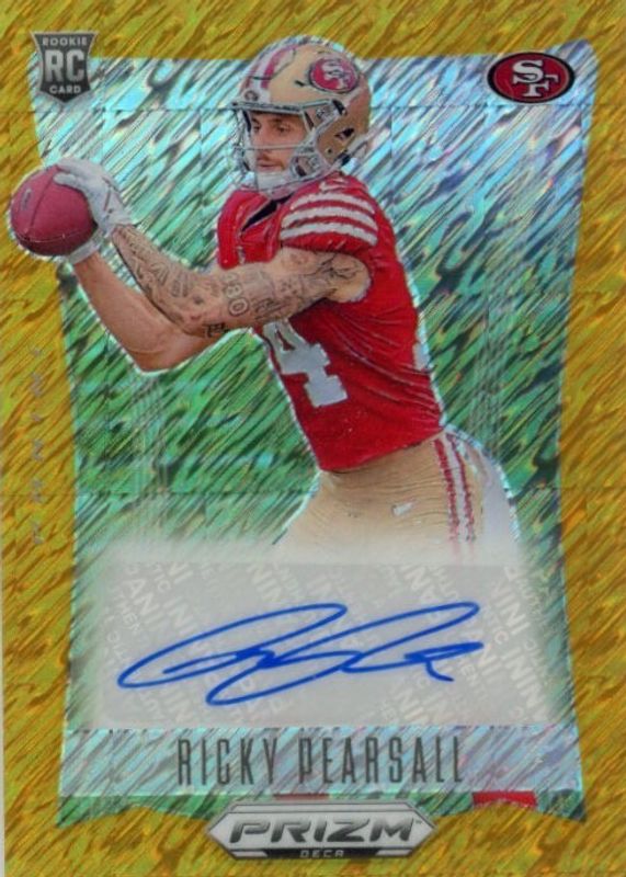 Ricky Pearsall 2024 Prizm Deca #S-RPL Signatures - FOTL Gold Shimmer /10 Rookie RAW