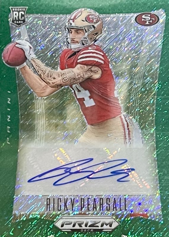 Ricky Pearsall 2024 Prizm Deca #S-RPL Signatures - FOTL Green Shimmer /25 Rookie RAW