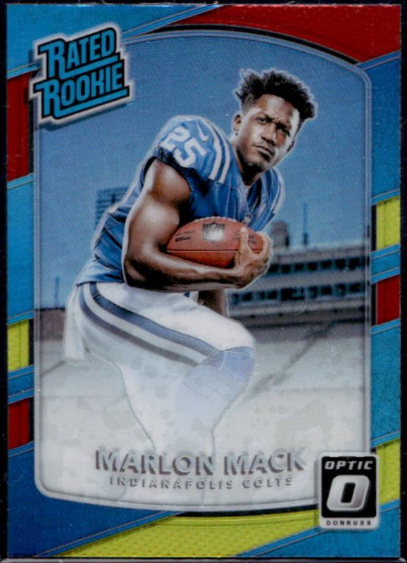 Marlon Mack 2017 Optic #152 Red & Yellow Rookie RAW