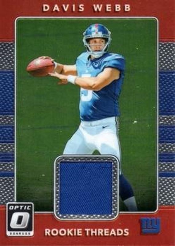 Davis Webb 2017 Optic #24 Rookie Threads RAW