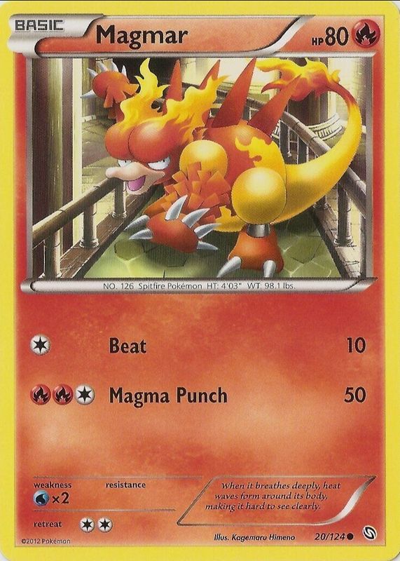Magmar 2012 Black & White: Dragons Exalted #020/124 Base RAW TCG (NEAR MINT)