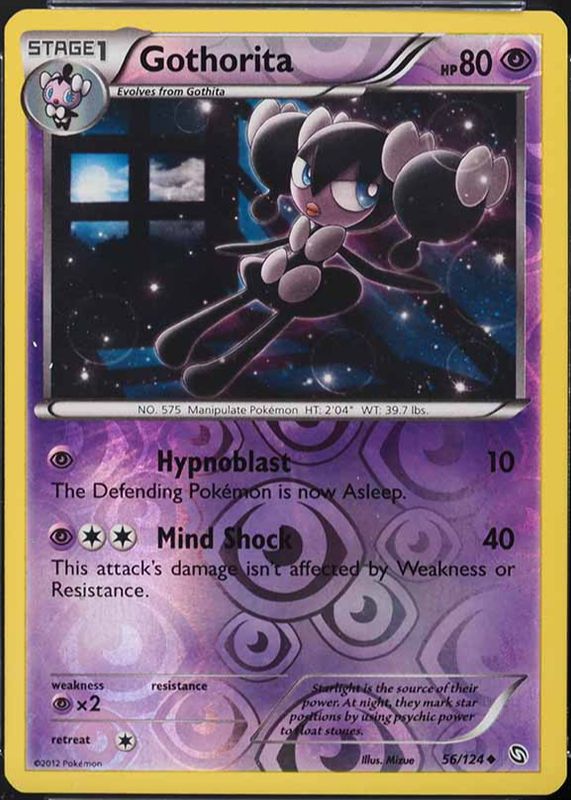 Gothorita 2012 Black & White: Dragons Exalted #056/124 Reverse Holo RAW TCG (LIGHTLY PLAYED)