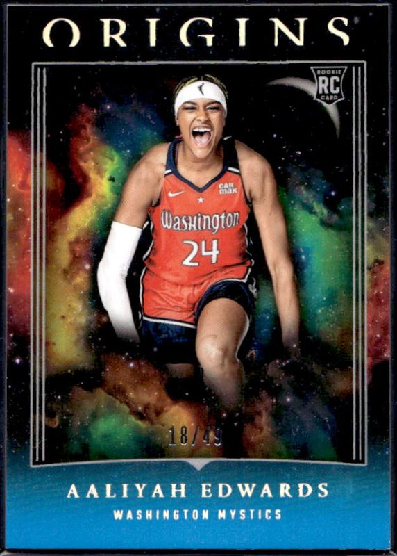 Aaliyah Edwards 2024 Origins WNBA #63 Teal /49 Rookie RAW