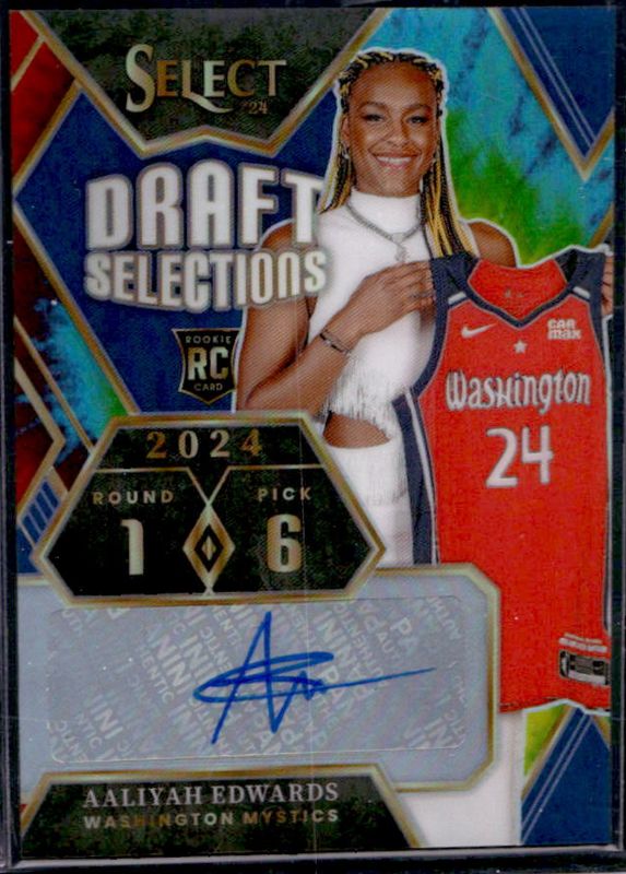Aaliyah Edwards 2024 Select WNBA #DSS-AE Draft Selections Signatures Tie-Dye /25 Rookie RAW