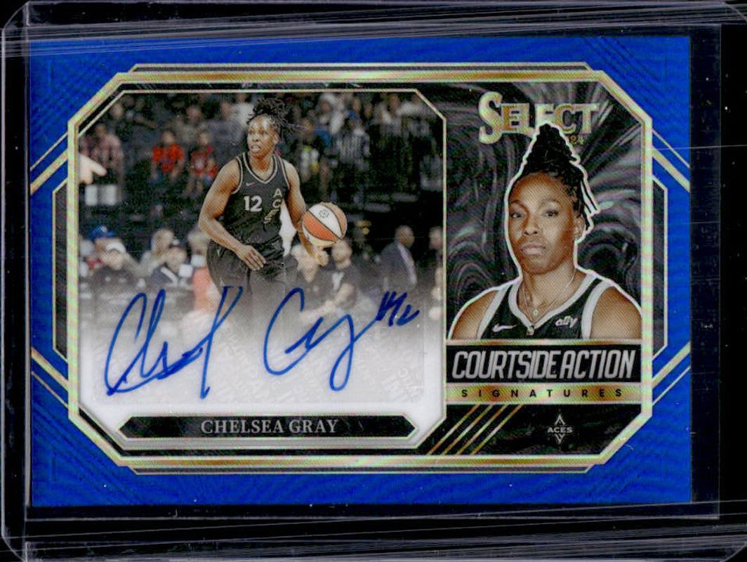 Chelsea Gray 2024 Select WNBA #CSA-CG Courtside Action Signatures Blue /49 RAW