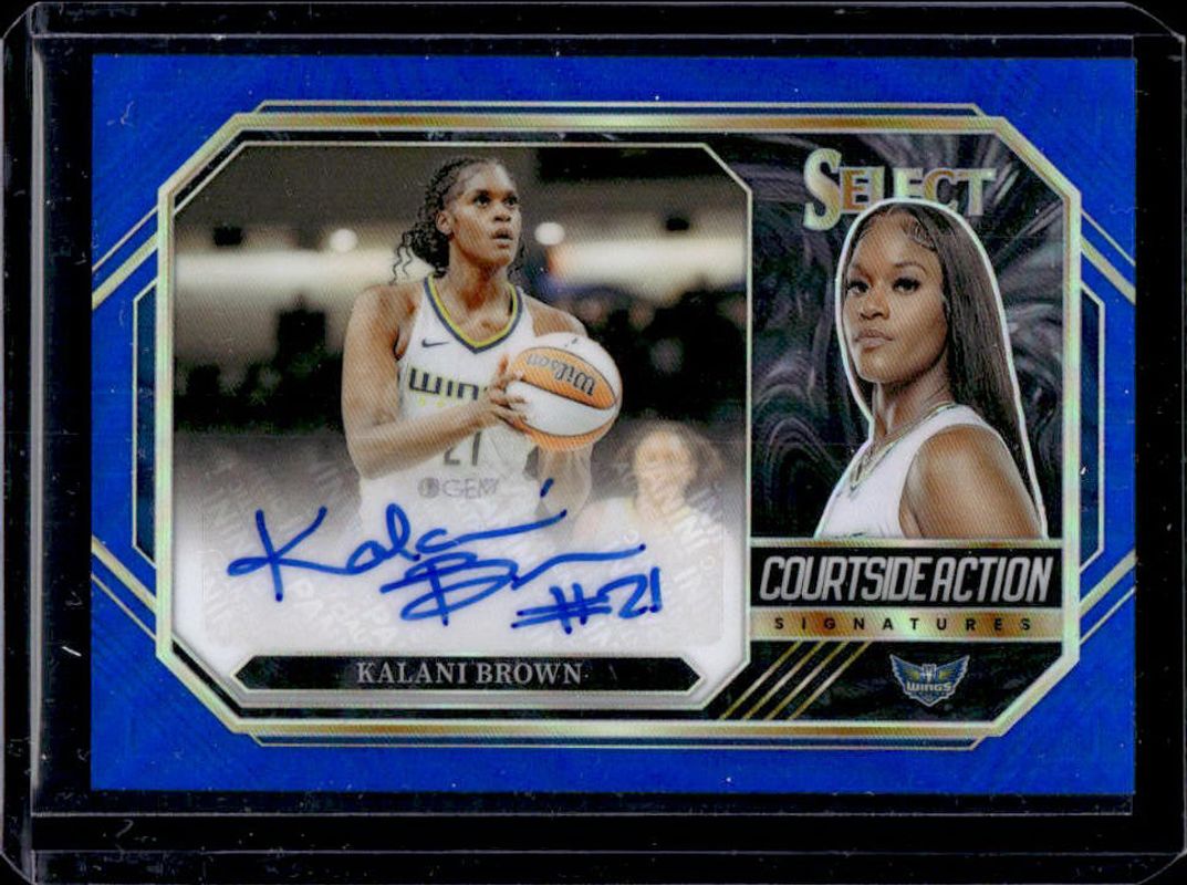 Kalani Brown 2024 Select WNBA #CSA-KB Courtside Action Signatures Blue /49 RAW