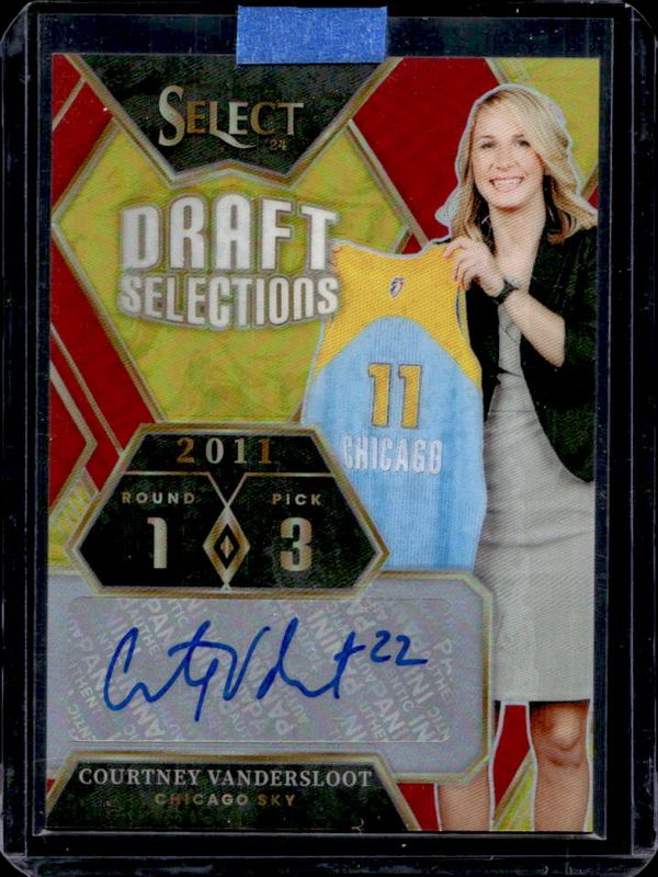 Courtney Vandersloot 2024 Select WNBA #DSS-CVS Draft Selections Signatures Red /99 RAW