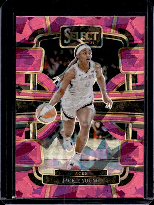 Jackie Young 2024 Select WNBA #38 Base Pink Ice RAW