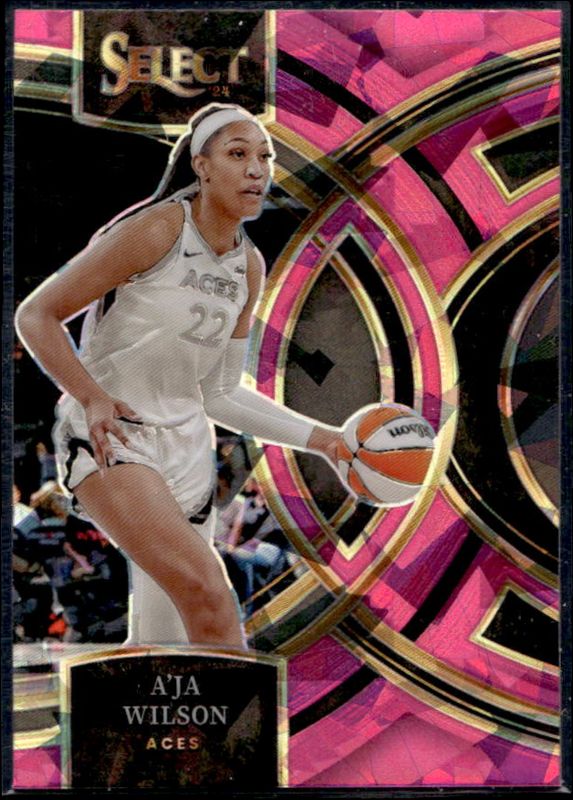 A'ja Wilson 2024 Select WNBA #158 Base Pink Ice RAW