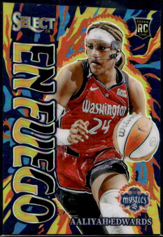 Aaliyah Edwards 2024 Select WNBA #1 En Fuego Black Gold /5 Rookie RAW