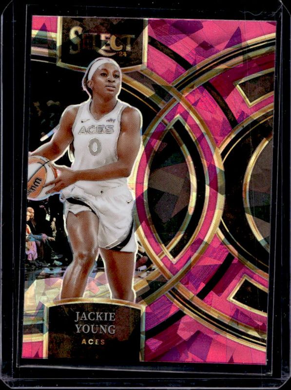 Jackie Young 2024 Select WNBA #180 Base Pink Ice RAW