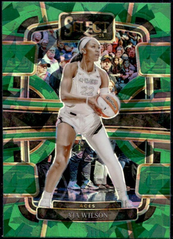 A'ja Wilson 2024 Select WNBA #86 Base Green Ice RAW