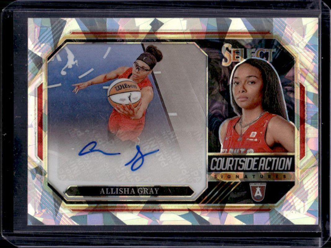 Allisha Gray 2024 Select WNBA #CSA-AG Courtside Action Signatures Ice RAW