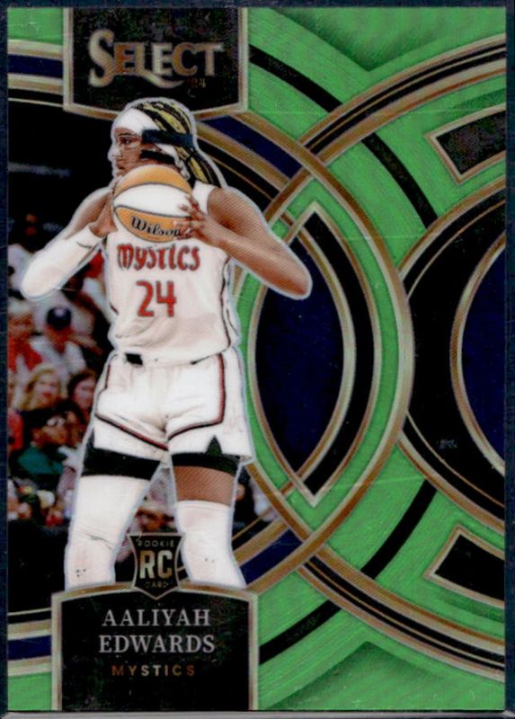 Aaliyah Edwards 2024 Select WNBA #130 Base Neon Green /75 Rookie RAW