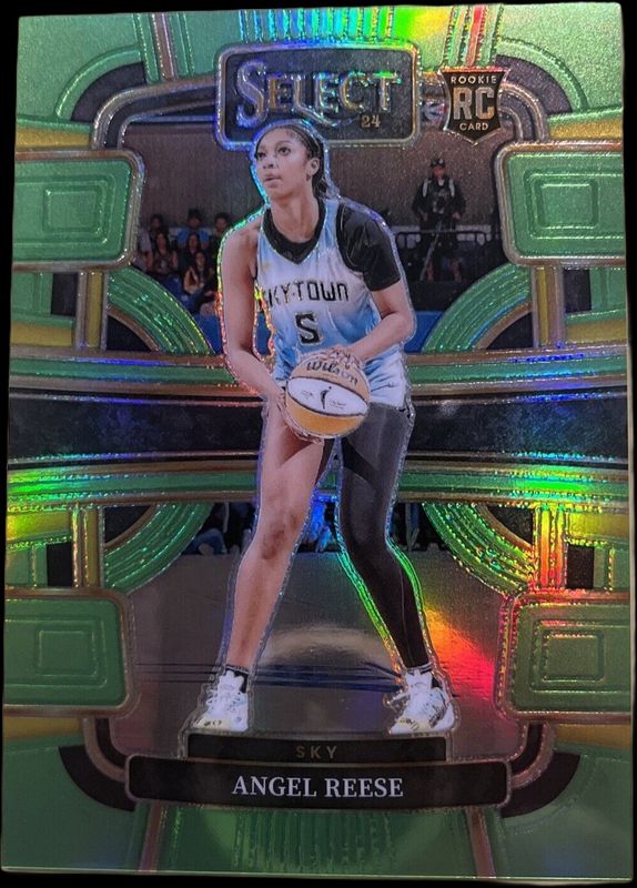 Angel Reese 2024 Select WNBA #5 Base Neon Green /75 Rookie RAW