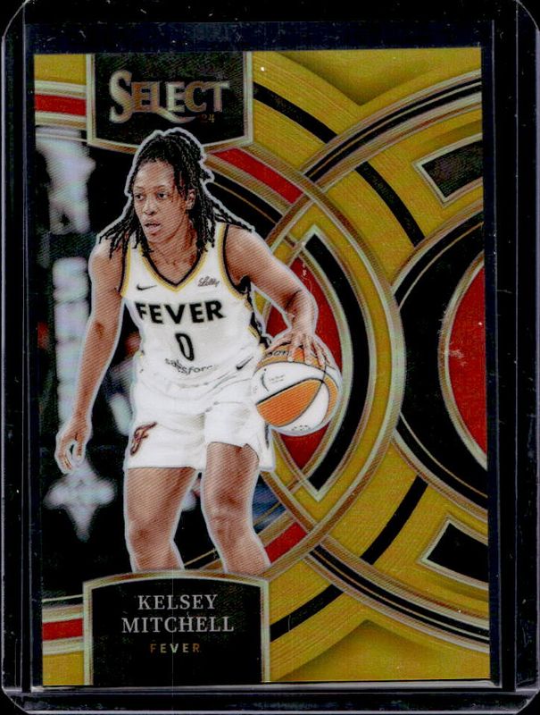 Kelsey Mitchell 2024 Select WNBA #118 Base Gold /10 RAW