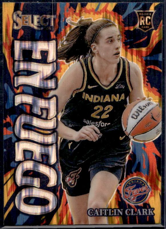 Caitlin Clark 2024 Select WNBA #14 En Fuego Flash Rookie RAW