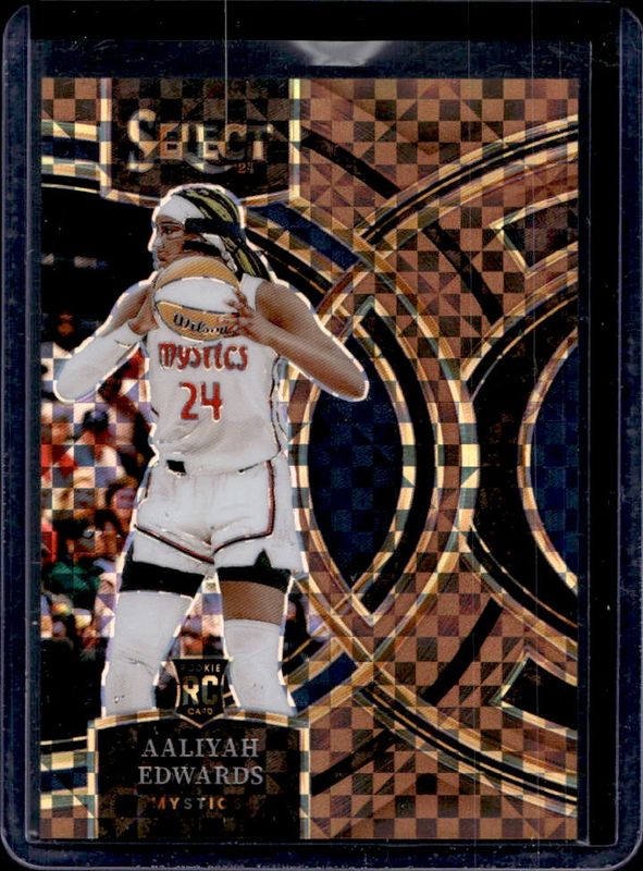 Aaliyah Edwards 2024 Select WNBA #130 Base Bronze Checker /49 Rookie RAW