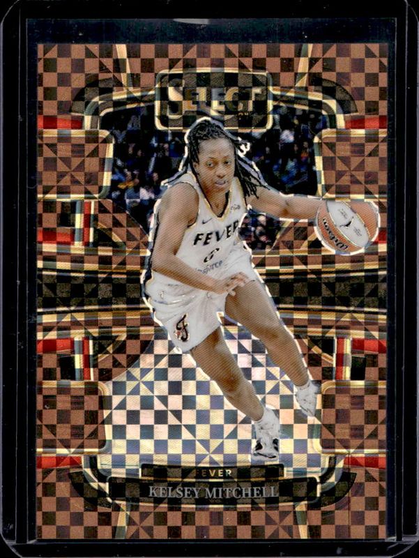 Kelsey Mitchell 2024 Select WNBA #87 Base Bronze Checker /49 RAW