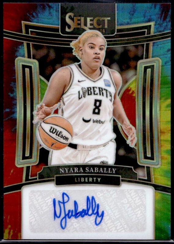 Nyara Sabally 2024 Select WNBA #SG-NS Signatures Tie-Dye /25 Rookie RAW